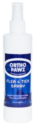 Ortho Pawz Flea & Tick Spray 8oz – All-Natural Citrus Oil Formula – Safe for Dogs, Cats, Puppies & Kittens – Protects Against Fleas, Ticks, Mosquitoes & Mites – Made in USA