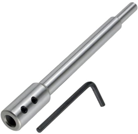 Gettimore Extension de foret pour scie cloche à tige ronde de 3/8, rallonge de foret en métal de 173 mm de long avec clé hexagonale, compatible avec perceuse standard pour le travail du bois
