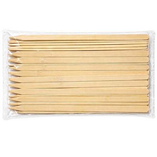 Bambusspieße flach 24 cm x 1 cm, 100 Stück, Grillspieße aus Bambus für Adana, Kebab & BBQ
