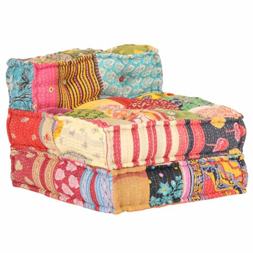 HETFTJN Modular Patchwork Fabric Pouf Ottoman