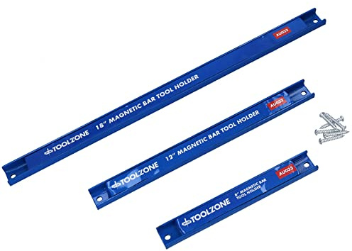 AB Tools 3pc Magnetic 8/12/18 Strip Rail Bar Rack Holder Spanner Wrench Socket TE895