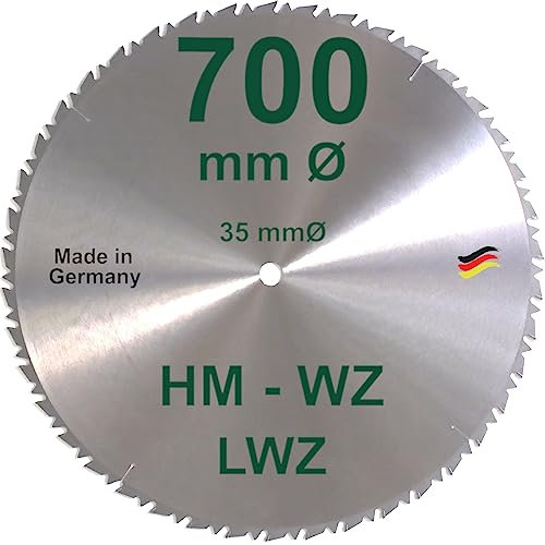 HM Sägeblatt 700 x 35 mm LWZ Hartmetall Präzision Kreissägeblatt 700mm Wechselzahn mit Spanabweiser für Naturholz Brennholz Hartholz Leimholz Wippsäge Tischkreissäge Kreissäge Kappsäge Brennholzsäge