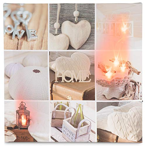LED Wandbild Leinwandbild mit Beleuchtung Fotodruck 30 x 30 cm | Dekobild mit Aufhänger