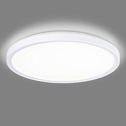 Navaris Plafonnier LED 18W - Luminaire plafond LED rond Ø29,3cm avec LED 4000K rétro-éclairage et luminosité variable - Lampe chambre salon bureau