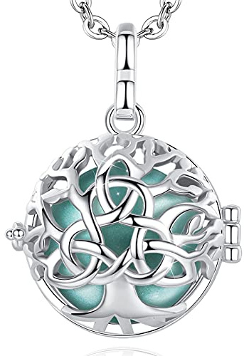 EUDORA Harmony Ball Collana Chiama Angeli Gravidanza Ciondolo per Le Donne Incinte, Campana Musicale Collana celtica Albero della Vita Ciondolo Donna maternità Madre Bambino Regalo Originale