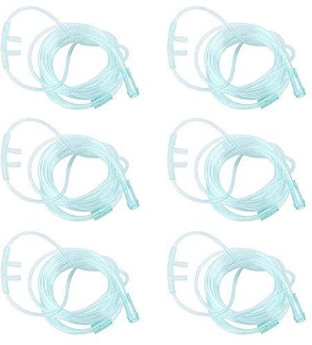 Cánula de oxígeno, 6 piezas Cánula nasal desechable Tubo de suministro de oxígeno de silicona suave Accesorio reductor de oxígeno(2)