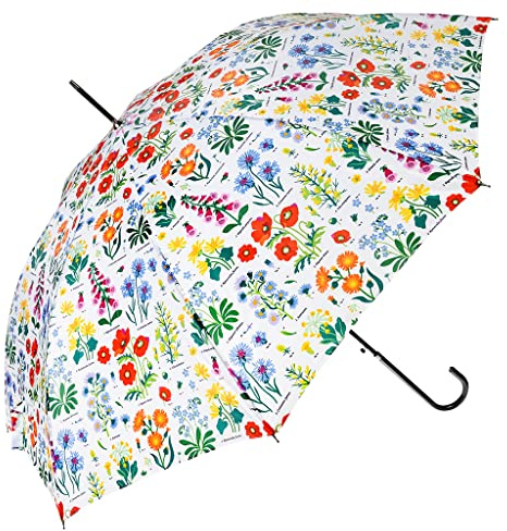 Rex London Regenschirm mit Wildblumen, weiß, Diameter: 101 cm