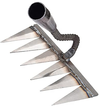 Rastrillo jardín, rastrillo, rastrillo manual metal para jardinería, escarificación, rastrillo superficie, piedra, grava, raíz y jardín, 4/5/6/7 dientes