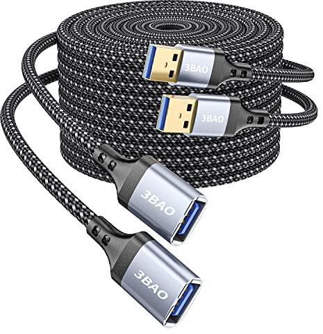 3BAO USB Verlängerung kabel [2Pack 2m ],USB 2.0 A Stecker zu Buchse Verlängerungskabel Ladekabel Daten Sync Extender für Scanner,Kartenleser,Maus,Oculus Rift,PS VR,Tastatur,Drucker usw