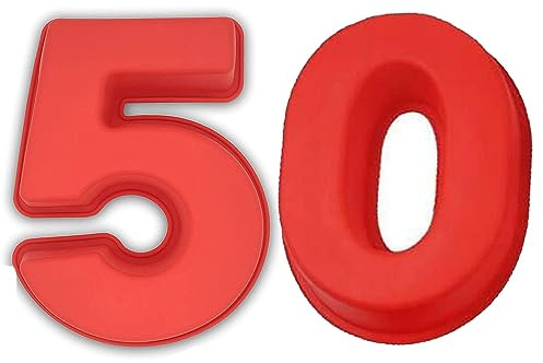 Silicone Number Mould 50 Cake Baking Tin Mould Birthday EXTRA LARGE