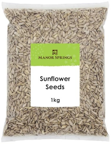 Sunflower Seeds 1kg by Manor Springs, Source of Fiber, Raw, Unsalted, Non-GMO