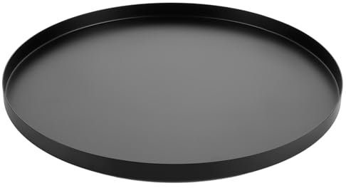 WOPPLXY Deko Tablett Rund, Ø 32 cm Deko Tablett Schwarz, Dekoteller Rund aus Edelstahl für Adventskranz, Schmuck, Kerzen, Kosmetik