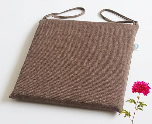 uyeoco Stuhlkissen mit Bändern 4/2/1er Set Sitzkissen 40x40/45x45/50x50cm Rutschfestes Stuhl Sitzauflage Sitzpolster Weiche Quadratisches Leinen Kissen für Indoor & Outdoor(3#,4pcs 40x40x4cm)
