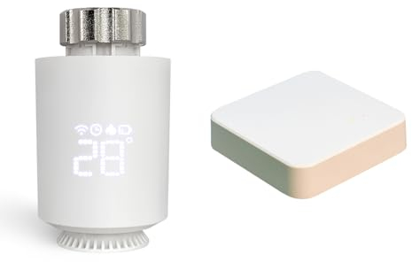 Smart Heizkörperthermostat TRV Zigbee 3.0 mit Zigbee Gateway Hub TUYA App-Funktion kompatibel mit Amazon Alexa/Home Assistant