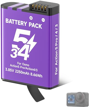 CITYORK 2250 mAh Replacement Battery for DJI-Osmo. Action 6 /Osmo 360/ Osmo Action 5 Pro/Osmo Action 4/Action 3/Extreme Battery, Rechargeable Long Life Battery Sports Camera Accessories, Long Life