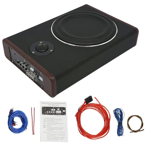 Zoobotanica Subwoofer under seat compact active bass enclosure 600W,8 Inch DC 12V Underseat Slim Amplifier Subwoofer Audio,Car Stereo for Car and Motorhome