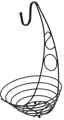KESOTO Obstschale, Bananenhalter, Küchenorganisation, Stabiler Obstaufbewahrungsständer für Snacks, Schwarz