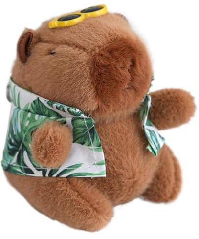 Capybara Stofftier-Schlüsselanhänger, niedlicher Tier-Anhänger mit Tuch und Sonnenbrille, hängende Dekoration für Geburtstagsparty, Abschlussfeier, Taschenanhänger, grün, Refer to description
