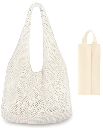 FZSECRIU 1 pièce sac crochet+1 pièce à cosmétiques， sac plage femme， été femme，beach bag，à main ete，cabas de plage，grand