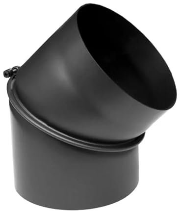 PARKANEX Ginocchio Regolabile 45° a 2 Segmenti Ø150 mm Ginocchio in Acciaio Rivestimento Resistente al Calore per Inserti del Camino Resistente al Calore Durevole per Camino Forno Caldaia Inserto del