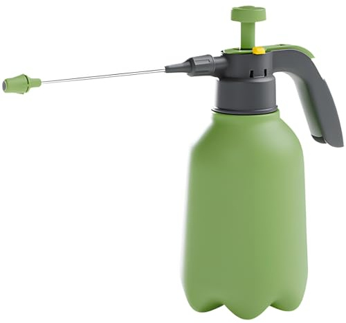 Pulvérisateur à pression résistant aux acides de 2 L avec baguette et buse réglables, blanc et vert wasabi pour nettoyage et jardinage