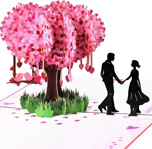 Hochzeitskarte, 3D Liebesbaum Glückwunschkarte Hochzeitsgeschenk Hochzeitskarte Pop Up, Verlobungsgeschenk Geschenke Zur Hochzeit Hochzeitstag Karte Pop Up Karte Hochzeit