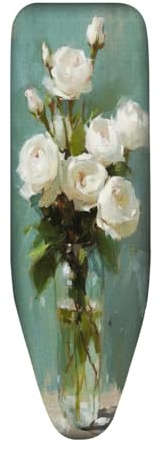 Copriasse da Stiro Universale 120x40 Modello Verde Resistente al Calore - Cordoncino di Fissaggio e Stretch-System - per Tutte Le Assi da Stiro, Facile da Cambiare