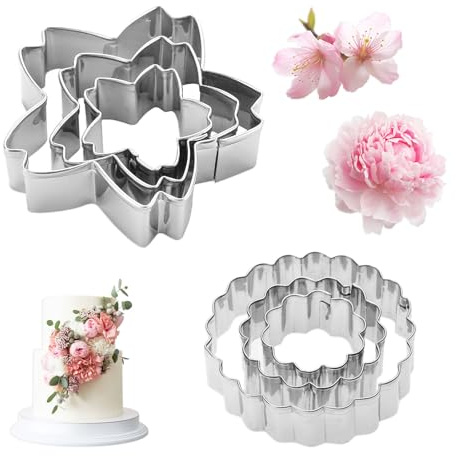 6 stycken kakskärare droppar kakmått rosenblommor kakmått kakor plast blomma blommor blomskärare för tårtor brödtillverkning kakor (blomma 2)