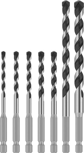 Bosch 7x PRO HEX-5 Bohrer-Set, 4x100, 5x100, 5x100, 6x100, 6x100, 8x150, 10 | für Harter Stein, Beton, Ø 4,00, 5,00, 5,00, 6,00, 6,00, 8,00, 10,00 mm, Professional Zubehör Bohrmaschine, Schrauber