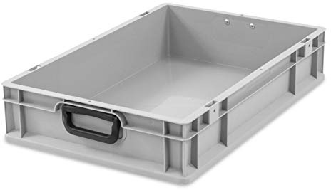 aidB Transportbox NextGen Portable Duo Eurobox mit handlichen Koffergriffen 600x400x120 mm, Transportkoffer mit Griffen