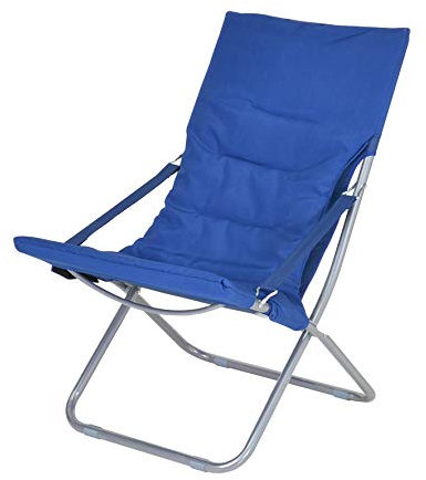 Enrico Coveri Collection Sedia Sdraio Canapone Moderna, Poltrona Imbottita con Struttura in Acciaio, Perfetta per Giardino, Terrazza E Salone (Blu)