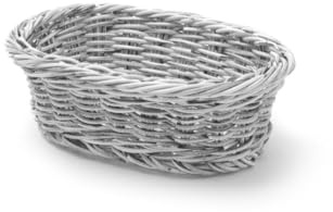 HENDI Corbeille à pain et fruits, ovale, porte-pain, rangement, plateaux de service, présentoir, 190x120x(H)60mm, gris clair, polypropylène