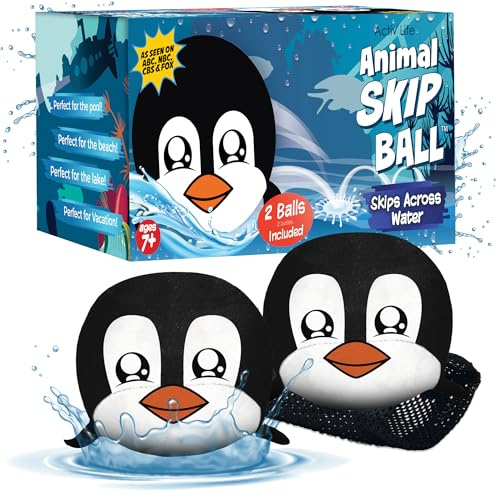 Djurbollar (2-pack) Pingvinpresenter för barn Strandleksaker för barn 3-10 Bästa poolspel för vuxna och familj Vattenbollar för poolleksaker för småbarn 2-4 Sommarleksaker för barn 8-12 år Strandnöje