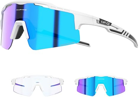 KAPVOE Självtonande cykelglasögon fotokromatisk UV400 skydd tydliga sportsolglasögon för män kvinnor sport cykling MTB cykelglasögon sportglasögon körning baseball löpning fiske golf K75