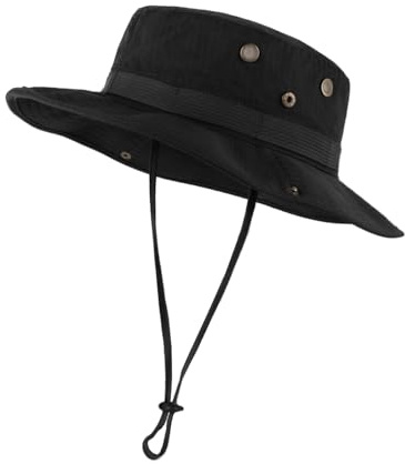 Zylioo XXL-3XL Safari Sonnenhut Für Großen Kopf,Camo Boonie Hat Buschhut,Woodland 'Junglescout' Breiter Krempe Wanderhut für Outdoor Camping