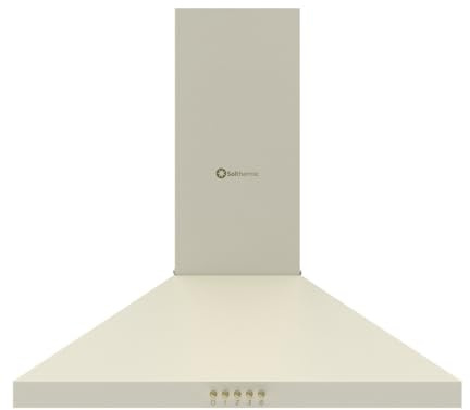 SOLTHERMIC H60P-CREAM CAMPANA EXTRACTORA DECORATIVA ESTILO RUSTICO CREMA CON RIBETES DORADOS / 60 CMS / 350 m3/h/FILTROS METALICOS
