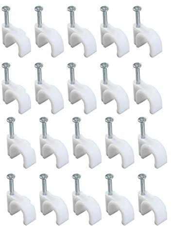 Cableado Clips De Clavos De Acero Clips De Cable Ethernet Clips De Pared De Alambre Con Clavos De Acero Clips De Fijación De Cables 100 PCS Clip De Línea De Clavos De Acero De 5 Mm Clips De Fijación D
