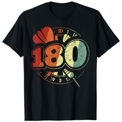 Retro Dartboard Dartscheibe 180 für Dartspieler Dart Herren T-Shirt