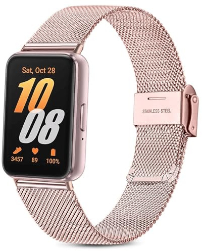 Issinlky Metallband för Samsung Galaxy Fit 3, Rostfritt stålarmband för Samsung Galaxy Fit 3 SM-R390 Herren Damen