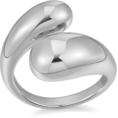LILIE&WHITE Damen Ring, Verstellbarer Offener Ring, Modernes und Elegantes Schmuckstück, Statement-Ring für Frauen – Alltag & Besondere Anlässe