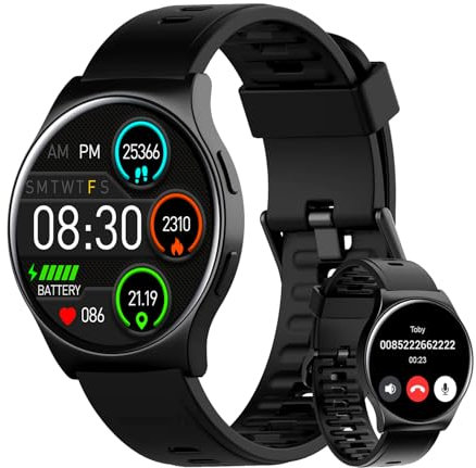 BENIO Smart Watch (Answer/Make Call), AI Watch Faces, 1.43 AMOLED with AOD, IP68 Waterproof Fitness Tracker, 24/7 Heart Rate/SpO2/Sleep Monitor/Stress, 110+ Sports Modes, Compatible Android & iOS