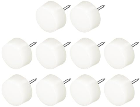METALLIXITY Piedini per Mobili con Chiodo (22mm/0,87) 20pz, Tappi Rotondi Spessi in Plastica per Scivolare Sedie - per Sedie Divani Cursori per Mobili Cuscinetti Protettivi, Bianco
