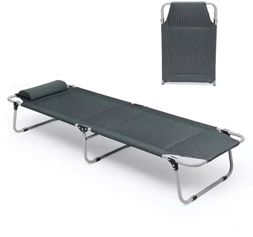 Feldbett Klappbar Leicht Klein Tragfähigkeit 150 kg Bequem und Atmungsaktiv, Campingbett Klappbar Extra Breit Doppellagiges 600D Oxford-Gewebe, 183 X 60 X 30 cm