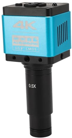 Caméra de Microscope HD 8, 3 MP 4K avec Sortie HDMI et Type C, Caméra de Microscope à Grossissement 5X pour Biologique (Prise UE)