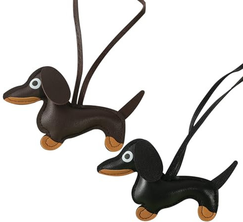 Bogoro 2 Stück Dackel Schlüsselanhänger Dackel Anhänger Deko Dackel Dackel Geschenke Tasche Anhänger Leder Glücksbringer Dackel Keychain Geschenk Für Dackelliebhaber