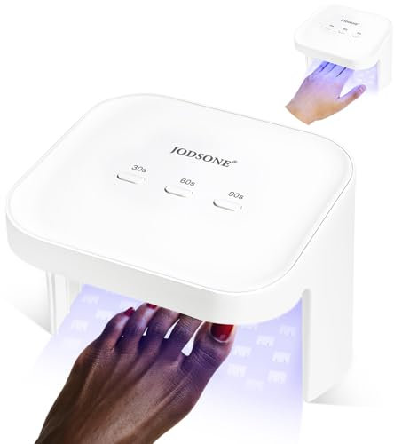 JODSONE Lampada professionale per nail art UV LED, ampio spazio, sensore automatico, 3 modalità di temporizzazione per nail art fai da te a casa, bianca