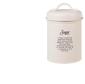 Dc Casa Set 4 Barattoli di Latta Bianco – Contenitori per Caffè, Sale, Zucchero e Farina – Altezza Media 15 cm – Design Elegante da Cucina