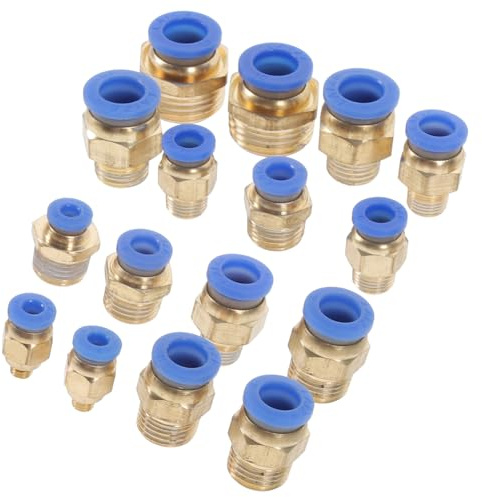 WEKADRIN Kit Raccords Pneumatiques Rapides Mâle à Mâle Abs et Cuivre Connecteurs Droits pour Tuyaux Air Compatibles Compresseur Outil Pneumatique et Projets Industriels