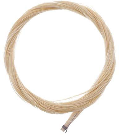 DECOMELODY Ungebleichtes Pferdehaar Bogenhaar für Viola und Cello mit Vorgebundenem Ende Leichtes Beige Haar für Einfachen Bogenwechsel bei Streichinstrumenten