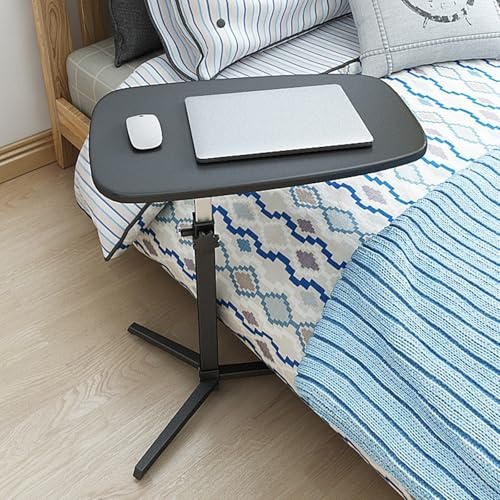 Krankentisch, Beistelltisch für Kranken- und Pflegebetten, höhenverstellbarer Betttisch, Pflegetisch mit versteckten Rollen, für Couch, Zuhause, Büro(Black)